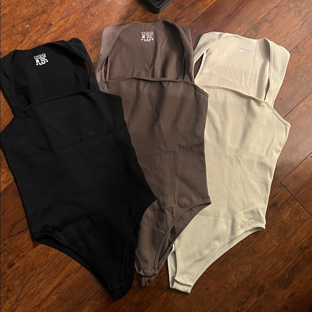 Women's Bodysuit Trio - Black, Brown, and Cream